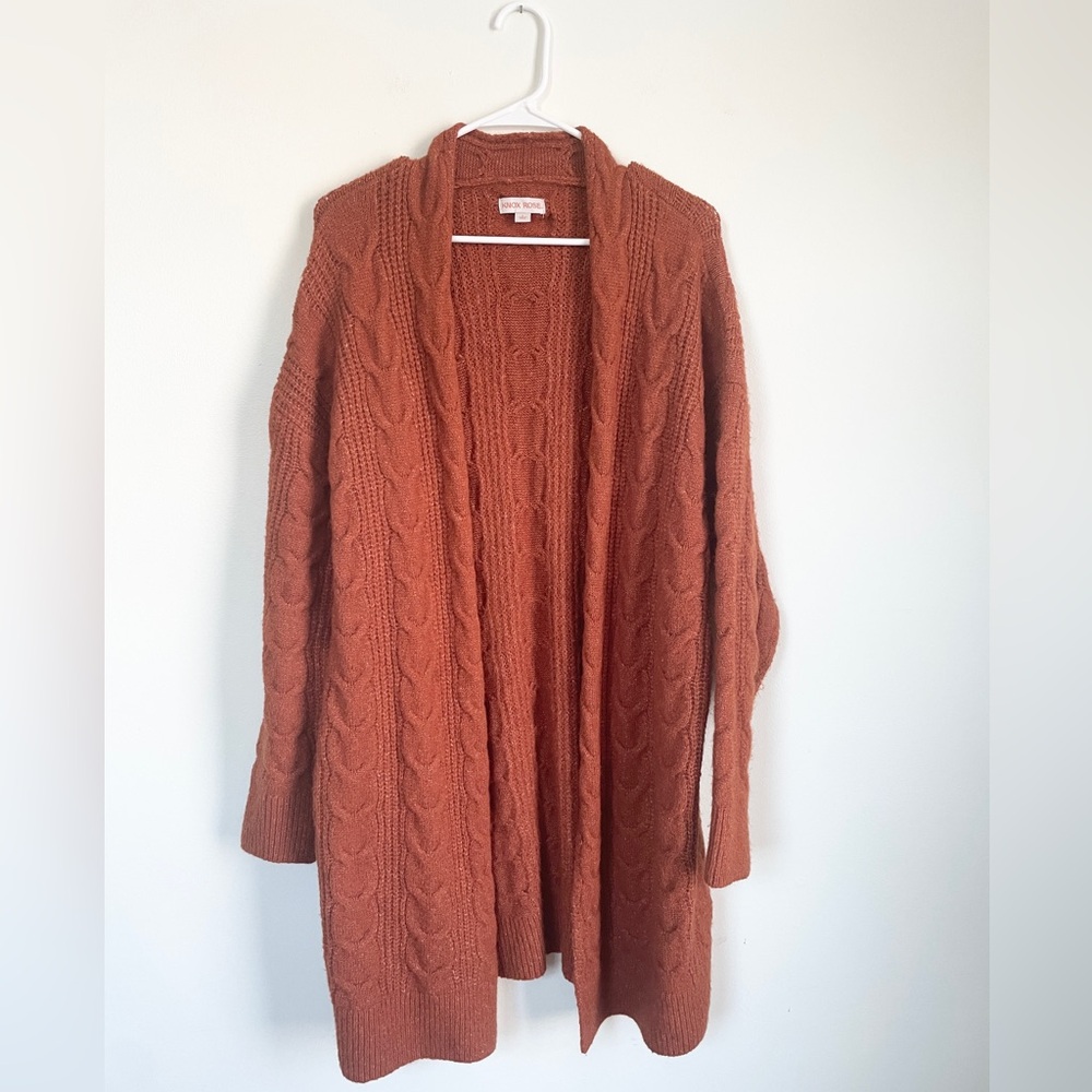 Knox Rose Women's Open Front Cardigan - Rust